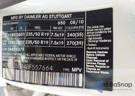 2011 Mercedes-Benz Glk 350 z USA, uszkodzony, nr VIN WDCGG5GB4BF557664